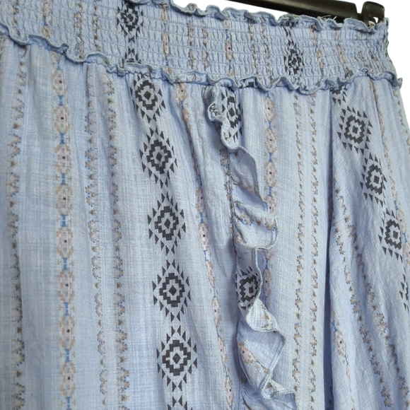 Muse by Rimo Blue Boho Ruffle Maxi Skirt - Picture 5 of 7